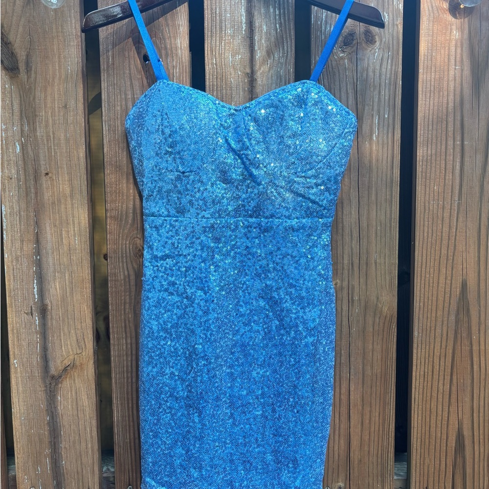 Blue Sequin Dress Size Small